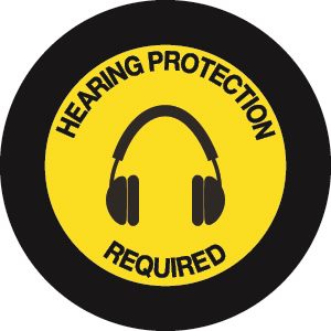 Hearing protection required sign gobo