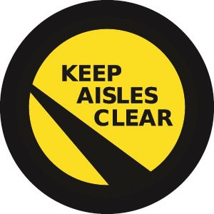 Keep aisles clear sign gobo