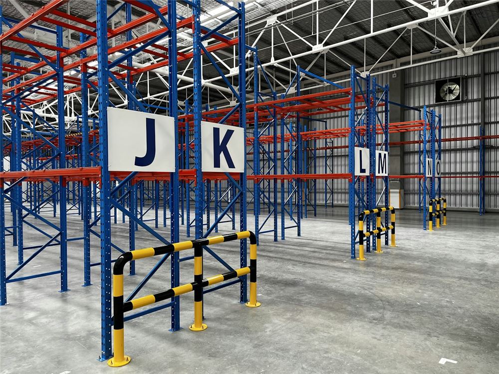 Pallet racking with upright guards ready for inspection